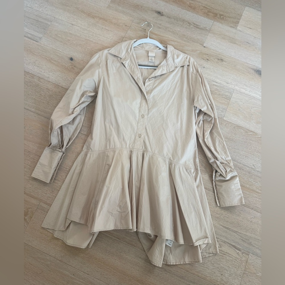 H&M Khaki Button-Up Dress